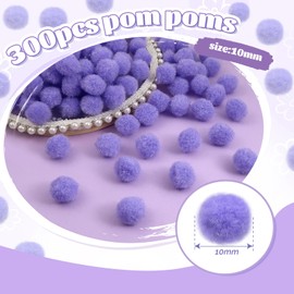 TOAOB 300pcs Purple Pom Poms 10mm Fluffy Felt Balls Fuzzy Pompoms for Crafting DIY Crafts Decorations