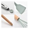 Alopor Utensilios De Cocina De Silicona Y Mango De Madera