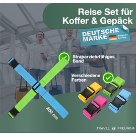 12x Suitcase Strap Set Coloured – Suitcase Strap Particularly Eye-catching – Webbing for Suitcases & Luggage – Luggage Strap