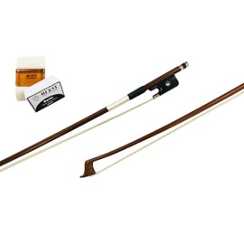 MI&VI CB-530 Classic Cello Bow (Size 1/4) with Bow Soft Bag and Rosin for Bow Hairs Included - Ebony Frog - Well Balanced - Light Weight - Real Mongolian Horse Hair (Cello 1/4) - MIVI Music