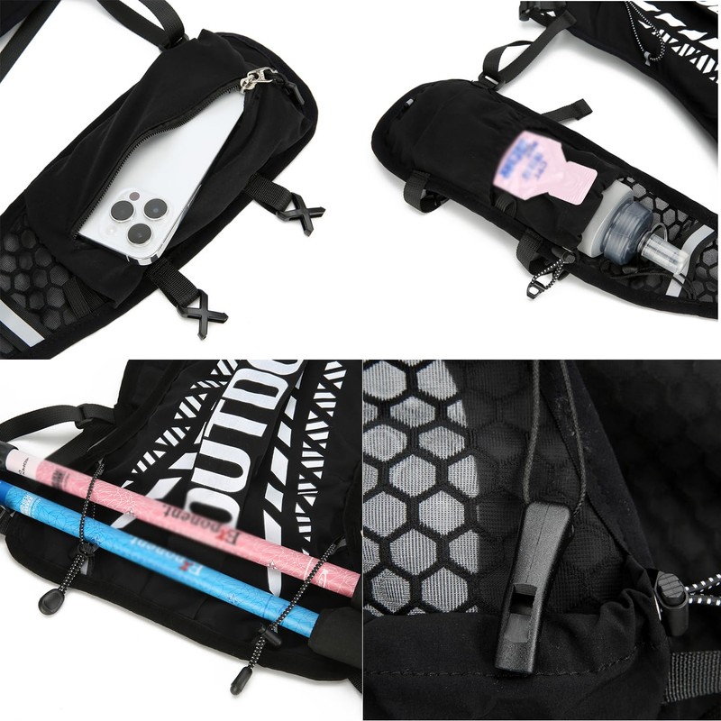 KAMCYCLE® Running Backpack with Hydration Bladder or Soft Hip Flask