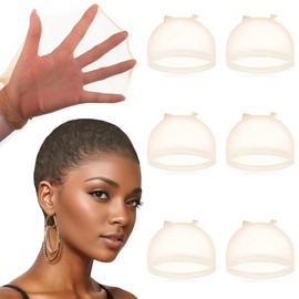 PYEUIFT 6 Stück Perücke Kappen Haarnetz Perücke Set Unterziehhaube Wig Caps Nylon Perückennetz Dehnbare Elastische Atmungsaktive Nackt Haarnetz