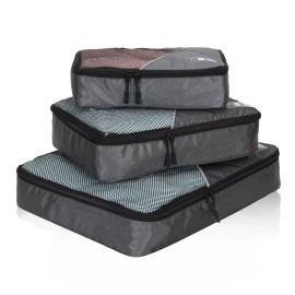 Hynes Eagle 3 Set Packing Cubes Luggage Packing Organizers for Travel Accessories Storage - Gray