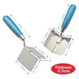 Hanroy 2 PC Corner Tool Set,Inside Corner Knife & Outside Corner Knife with Soft Grip Handle,Plastering Bricklaying Corner Stainless Steel Sheetrock External Corner & Internal Corner Trowel(YYJQTZ)