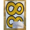 1 Sheet - 2 x Large Number 8 Yellow Height
