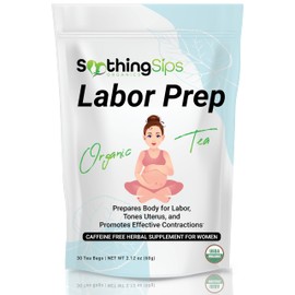 Soothing Sips Labor Prep Tea - Prepare Women for Labor, Tones Uterus, And Stimulates Effective Labor Contractions - Third Trimester Pregnancy Tea - USDA Organic tea - Caffeine Free - 30 Tea Bags