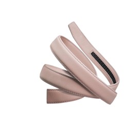 Mission Belt Womens Ratchet Leather Belt Strap - No Holes, Strap Only, Rose Pink Leather, 30mm Strap