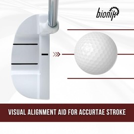 Bionik 105 Nano White Golf Putter Right Handed Semi Mallet Style with Alignment Line Up Hand Tool 34 Inches Standard Lady's Perfect for Lining up Your Putts