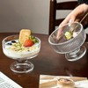 binsakao Glass Ice Cream Bowl Set of 6, Small Clear
