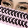 Faux Mink Lashes Fluffy Cat-Eye Lashes D Curl False Eyelashes