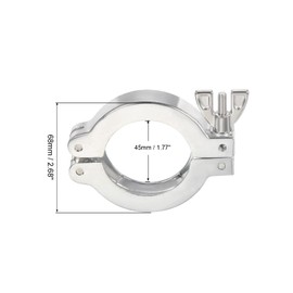 PATIKIL KF-40 Vacuum Clamp, 3 Pack Aluminium Alloy Durable Double Pin Hose Clamp with Wing Nut for Ferrule, Silver