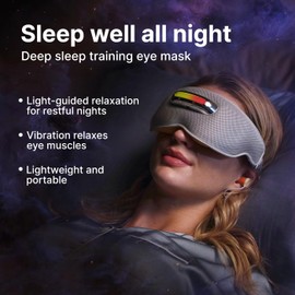 Heated Eye Mask for Sleep, Breath Guidance Eye Massager Blackout Sleeping Mask for Travel and Mindfulness, Birthday Gift Sleep Mask for Women Men, Meditation Eye Massager with Heat and Vibration