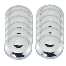 ZZHXSM 12 PCS 1/2 Inch Chrome Plated Stainless Steel Pipe Cover Plate Flange For Copper PEX PVC Sleeves With 5/8 Inch Outer Diameter Faucets Sinks Toilets Dishwashers Wall Cover Plates
