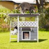 Petsfit Durable Roof Cat Houses for Outdoor Cats Weatherproof with