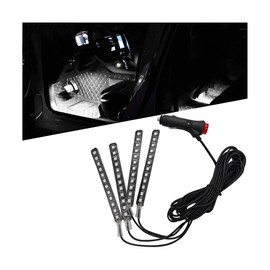 Osilly Car LED Interior Strip Light, 12V 12 LED Vehicle Under Dash Footwell Lighting Kit, Waterproof Automotive Atmosphere Neon Light Accessories, Universal for SUV, Sedan, Truck (White)