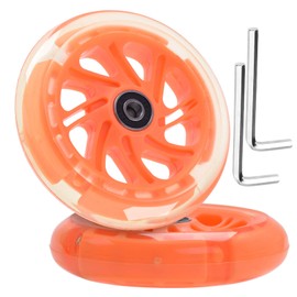 120mm x 28mm Light-up Kick Scooter Front Wheels 8mm OD Inline, LED Bearing Skateboard Silent Flash Wheel with Bearings ABEC-9 for Foldable Micro Mini 2-3-4 Wheel Kids Scooter Kickboard