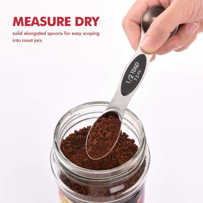 EDELIN Measuring Cups and Magnetic Measuring Spoons Set, Stainless Steel