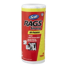 Nippon Paper Crecia SCOTT Rags Strong, 10.8 x 9.6 inches (275 x 245 mm), 50 Cut 65830, White