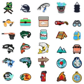 Unny Croc Charms - 30PCS Fishing Shoe Decoration, Gifts for Boys & Girls