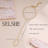 SELSHE Hand Chain Bracelet,Dainty Gold Bracelets For Women Trendy 14k
