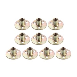sourcing map M10x37x2.5mm Brad Hole Tee Nut Carbon Steel T-Nuts Furniture Hardware Flange Insert Female Thread 10pcs