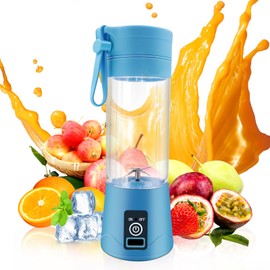 SIXBio Portable Personal Size Blender for Shakes and Smoothies, 380ML, Blue