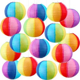 Lanito Paper Lanterns, Bon Paper Lanterns, 7.9 inches (20 cm), Colorful Lanterns, Bon Festivals, Set of 16, 8 Colors Switching, For Events, Festivals, Taverns, Birthdays, Weddings, Stalls, DIY