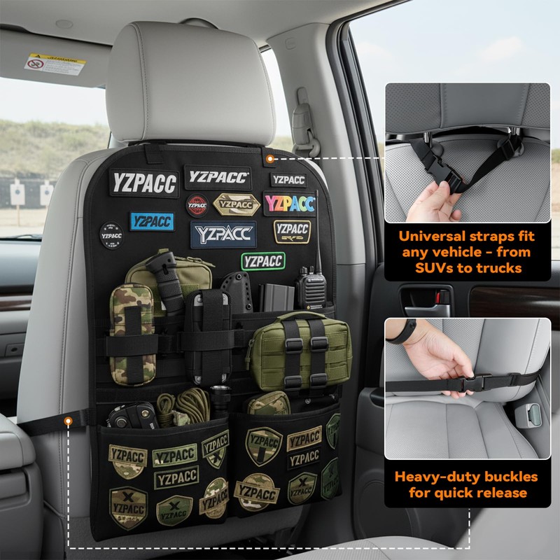 Yzpacc Universal Tactical Patch Display Board Hook & Loop Panel