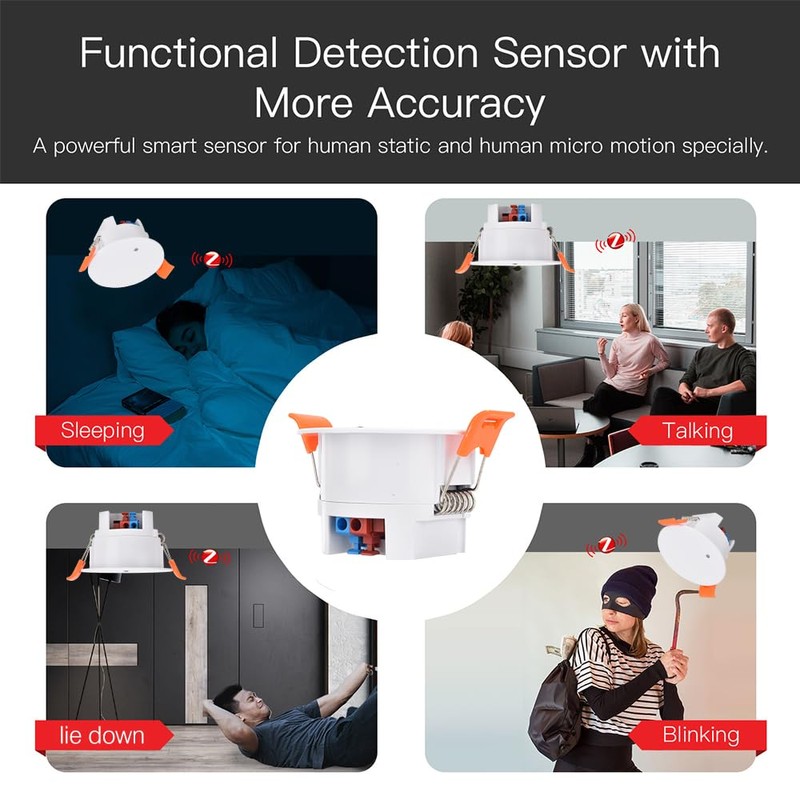 Presence Sensor, WenzhiIoT Zigbee 24GHz Radar MmWave Presence Sensor Body