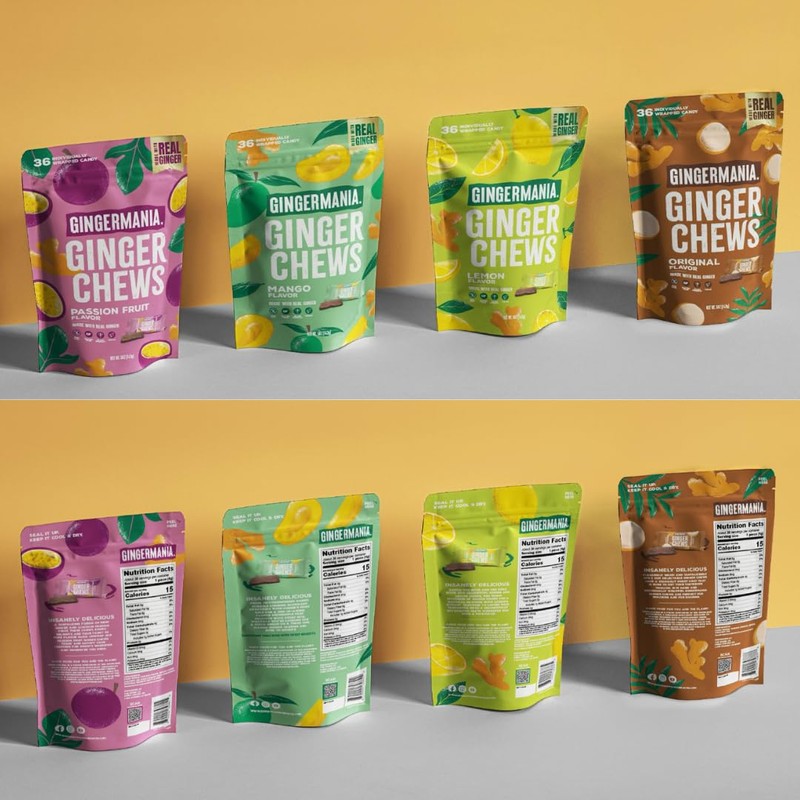 Gingermania™ Ginger Chews | Passion Fruit Flavor | Made with