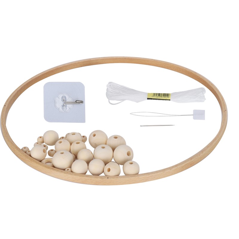 DIY Wind Chimes Kit Round Wood Beads Crafts Ornaments Hand