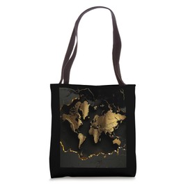 3D World Map Tote Bag