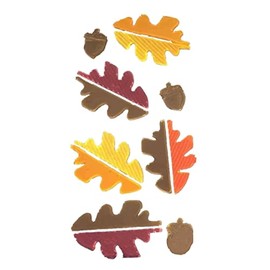 Impact Innovations Fall Harvest Reusable Gel Window Clings (Mix and Match Autumn Oak Leaves and Acorns, 13 Clings, 1 Sheet)