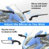 XM Floding Stealth Rear View Wind Wing Mirrors Black For