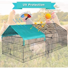 Chicken Coop, Metal Walk-in Chicken Run Poultry Cage Kennel with Waterproof Anti-Ultraviolet Cover, Duck Coop Hen Run House Rabbit Playpen Pet Fencing for Outdoor Backyard Farm