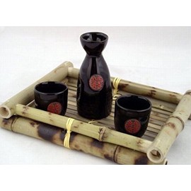 Glazed Ceramic 3 Pcs Japanese Sake Set In Gift Box