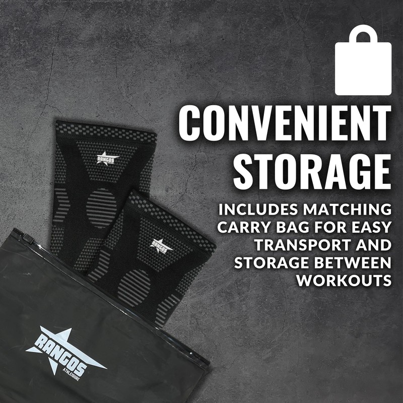Rangos Knee Support Brace Pair, Compression Knee Sleeves for Weightlifting,