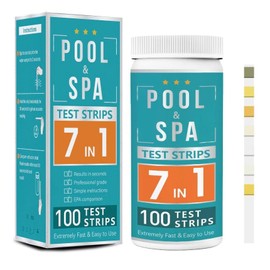 Test Strips - Hot Tub - Pool- 7 In 1-100 Strips - Chlorine - PH - Total Alkalinity -Total Chlorine - Bromine - Cyanuric Acid - Total Hardness, Water Chemical Testing for Hot tub and Spa.