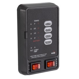 RecPro RV KIB Tank Sensor Panel | Monitor Black Gray Fresh Water | 3-Way Pump Water Heater Rocker Switches | Wire Harness