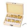 Flytuo 15 Pieces Router Bits Set 1/4 Inch Shank, Tungsten