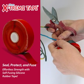 MOCAP X-Treme Tape - Heavy Duty Waterproof Self Fusing Silicone Rubber Tape for Hose, Pipe, Electrical, Automotive, Outdoor, and Repairs - Leak Proof, Insulating - 1-1/2 Inch x 36 Ft Roll - Red