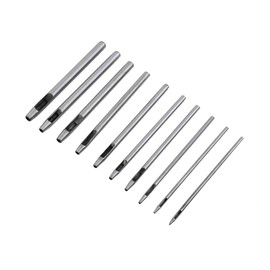 Juego de 10 Punzones de Orificios Huecos 0.5-5 mm para Cuero Herramientas de Artesanía y Peletería