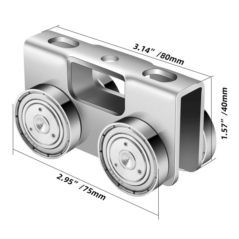 AnExer 4 Wheel Trolley Assembly, Light Duty Trolley Rollers for