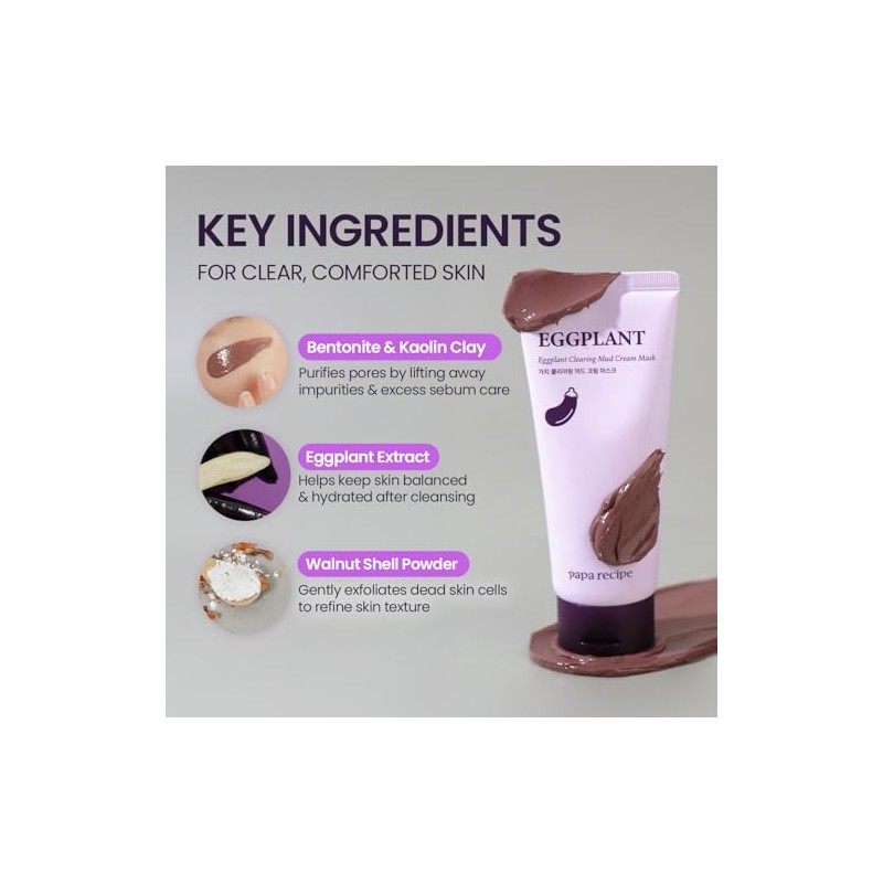 PAPA RECIPE Eggplant Clearing Mud Cream Mask 100ml Wash Off