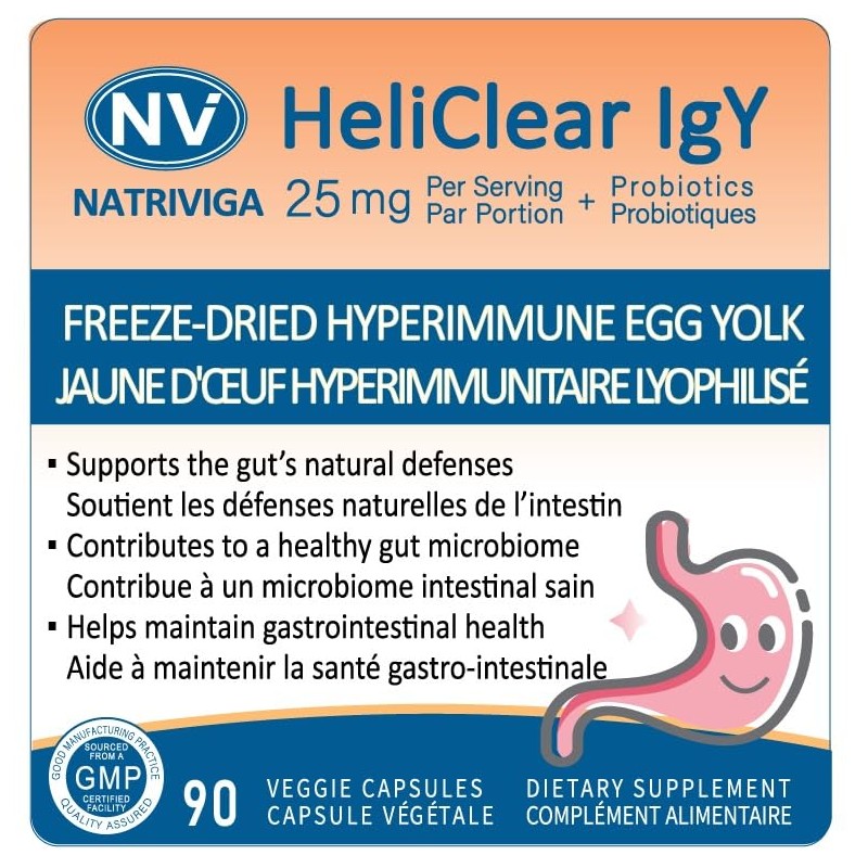 NATRIVIGA NATRIVIGA Freeze-Dried Heliclear IgY + Probiotics C Supports Gastrointestinal