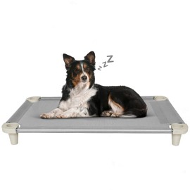Acrimet Cooling Elevated Pet Dog Bed, Washable and Breathable Mesh Cot, Stainless Steel Frame, Indoor & Outdoor Use, fits Dogs up to 110 lbs (Size: 40” x 24”), Gray, 1 Unit