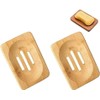Kandid Bamboo Soap Dish - Bathroom Wooden Soap Case Holder