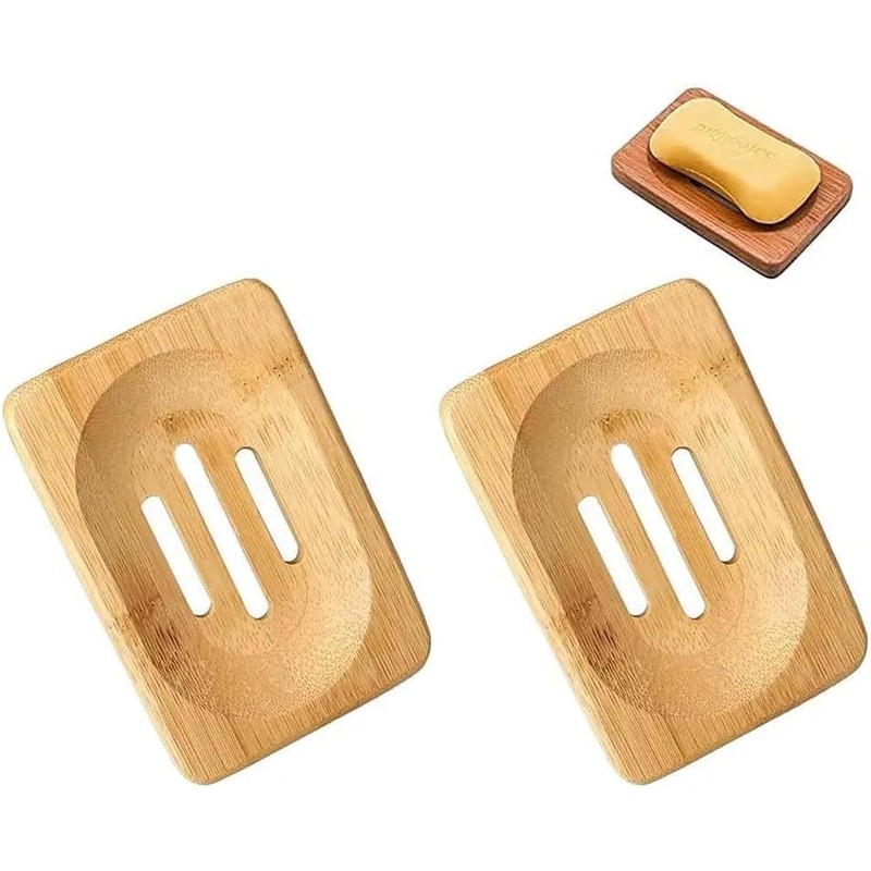 Kandid Bamboo Soap Dish - Bathroom Wooden Soap Case Holder