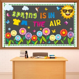 Spring Bulletin Board Classroom Decorations 3D Spring Butterfly Flower Bulletin Board Floral Photo Craft Cutouts for School Classroom Chalkboard Blackboard Kindergarten Home Office Supplies