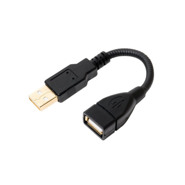 Miyoshi MCO USB-EX21BK USB Extension Cable 6.9 inches (15 cm) Black with Flexible Cable to Secure USB Port